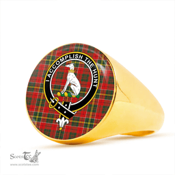 Scottish Hunter USA (Michael USA) Modern Clan Tartan Ring - Crest Classic Scottish Plaid Tartan Plaid