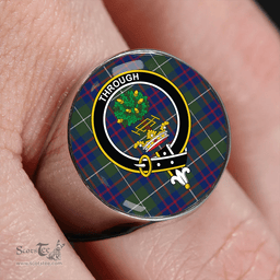 Scottish Hamilton of Clayton Modern Clan Tartan Ring - Crest Classic Scottish Plaid Tartan Plaid