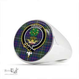 Scottish Hamilton of Clayton Modern Clan Tartan Ring - Crest Classic Scottish Plaid Tartan Plaid