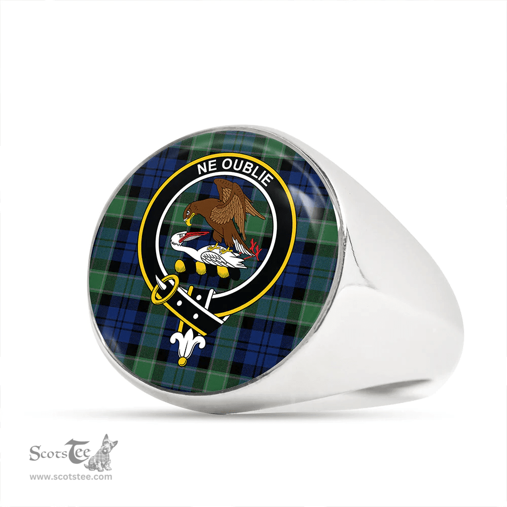 Scottish Graham of Menteith Plaid Modern Clan Tartan Ring - Crest Classic Scottish Plaid Tartan Plaid