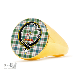 Scottish Guthrie Dress Ancient Clan Tartan Ring - Crest Classic Scottish Plaid Tartan Plaid
