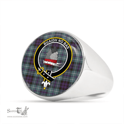 Scottish MacNeil of Colonsay (MacNeil of Barra of Colonsay) Weathered Clan Tartan Ring - Crest Classic Scottish Plaid Tartan Plaid