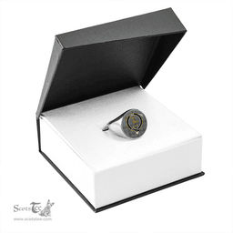Scottish Scott Green (Sir Walter) Weathered Clan Tartan Ring - Crest Classic Scottish Plaid Tartan Plaid