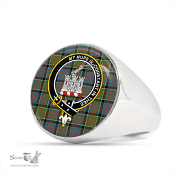 Scottish MacDonald of Clanranald (Donald of Clanranald) Ancient Clan Tartan Ring - Crest Classic Scottish Plaid Tartan Plaid