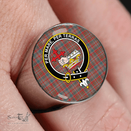 Scottish MacDonald of Boisdale (Donald Boisdale) Weathered Clan Tartan Ring - Crest Classic Scottish Plaid Tartan Plaid