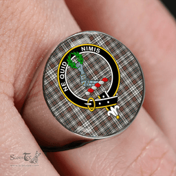 Scottish MacKinlay Dress Weathered Clan Tartan Ring - Crest Classic Scottish Plaid Tartan Plaid