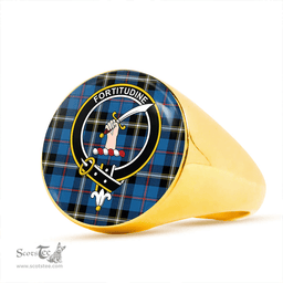 Scottish MacRae of America Ancient Clan Tartan Ring - Crest Classic Scottish Plaid Tartan Plaid