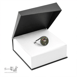 Scottish MacDonald (Donald) Ancient Clan Tartan Ring - Crest Classic Scottish Plaid Tartan Plaid