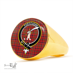 Scottish MacRae The Prince's Own #2 Modern Clan Tartan Ring - Crest Classic Scottish Plaid Tartan Plaid
