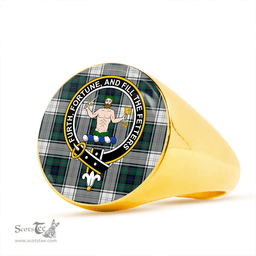Scottish Murray of Atholl Dress (Murray Dress) Modern Clan Tartan Ring - Crest Classic Scottish Plaid Tartan Plaid