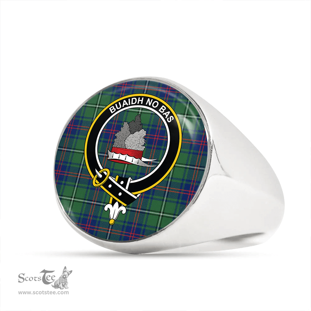 Scottish MacNeil of Barra (MacNeil/MacNeill) (Clans Originaux) Modern Clan Tartan Ring - Crest Classic Scottish Plaid Tartan Plaid