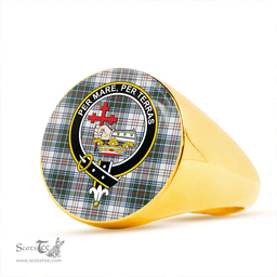 Scottish MacDonald Flora Dance (Donald Flora Dance) Clan Tartan Ring - Crest Classic Scottish Plaid Tartan Plaid