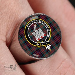Scottish MacDonald of Clanranald #3 (Donald of Clanranald; #3) Modern Clan Tartan Ring - Crest Classic Scottish Plaid Tartan Plaid