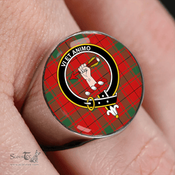 Scottish MacCulloch #2 (Donald Lord of the Isles #2) Modern Clan Tartan Ring - Crest Classic Scottish Plaid Tartan Plaid