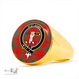 Scottish MacCulloch #2 (Donald Lord of the Isles #2) Modern Clan Tartan Ring - Crest Classic Scottish Plaid Tartan Plaid