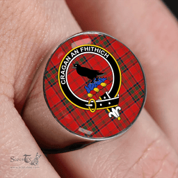 Scottish MacDonell of Keppoch Ancient Clan Tartan Ring - Crest Classic Scottish Plaid Tartan Plaid