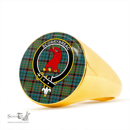 Scottish MacNicol Hunting Ancient Clan Tartan Ring - Crest Classic Scottish Plaid Tartan Plaid