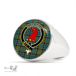 Scottish MacNicol Hunting Ancient Clan Tartan Ring - Crest Classic Scottish Plaid Tartan Plaid
