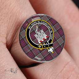 Scottish MacDonald of Clanranald (Donald of Clanranald) Weathered Clan Tartan Ring - Crest Classic Scottish Plaid Tartan Plaid