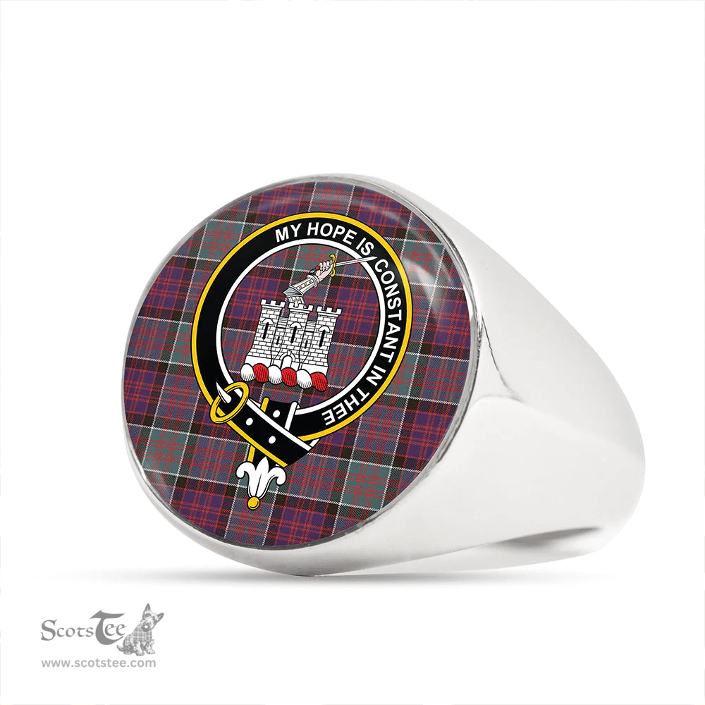 Scottish MacDonald of Clanranald (Donald of Clanranald) Weathered Clan Tartan Ring - Crest Classic Scottish Plaid Tartan Plaid