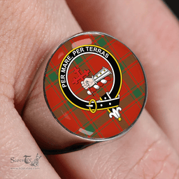 Scottish MacDonald of Sleat (Donald Lord MacDonald) Ancient Clan Tartan Ring - Crest Classic Scottish Plaid Tartan Plaid