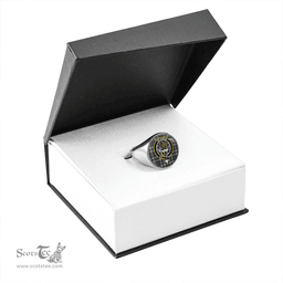 Scottish Graham of Montrose Weathered Clan Tartan Ring - Crest Classic Scottish Plaid Tartan Plaid