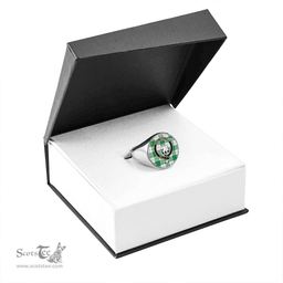 Scottish Cunningham Dress Green Clan Tartan Ring - Crest Classic Scottish Plaid Tartan Plaid