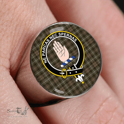 Scottish Lamont Heather (MacLamont Heather) Modern Clan Tartan Ring - Crest Classic Scottish Plaid Tartan Plaid