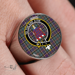 Scottish Ogilvie of Inverarity (Wilson) Weathered Clan Tartan Ring - Crest Classic Scottish Plaid Tartan Plaid