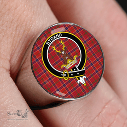 Scottish Huntly District (Marchioness of Huntly) Modern Clan Tartan Ring - Crest Classic Scottish Plaid Tartan Plaid