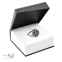 Scottish MacKay Dress Weathered Clan Tartan Ring - Crest Classic Scottish Plaid Tartan Plaid