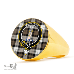 Scottish MacKay Dress Weathered Clan Tartan Ring - Crest Classic Scottish Plaid Tartan Plaid