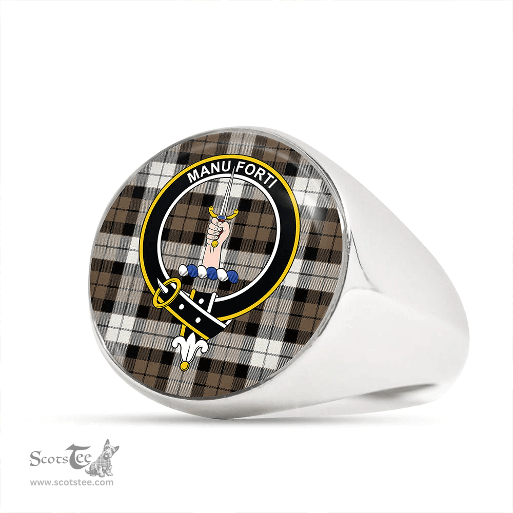 Scottish MacKay Dress Weathered Clan Tartan Ring - Crest Classic Scottish Plaid Tartan Plaid