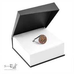 Scottish MacGlashan Breacan Glas Ancient Clan Tartan Ring - Crest Classic Scottish Plaid Tartan Plaid