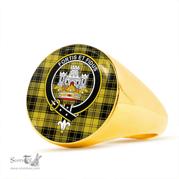 Scottish MacLachlan Chief's Dress Modern Clan Tartan Ring - Crest Classic Scottish Plaid Tartan Plaid