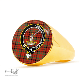 Scottish Lumsden of Kintore Ancient Clan Tartan Ring - Crest Classic Scottish Plaid Tartan Plaid