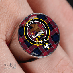 Scottish Graham of Menteith Red Modern Clan Tartan Ring - Crest Classic Scottish Plaid Tartan Plaid