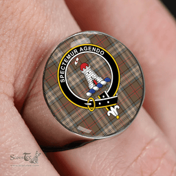 Scottish MacClure Hunting (MacClure Green) Weathered Clan Tartan Ring - Crest Classic Scottish Plaid Tartan Plaid
