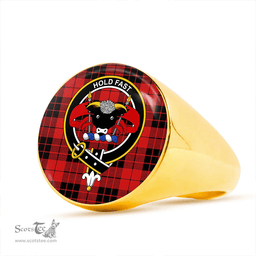 Scottish MacLeod of Raasay Modern Clan Tartan Ring - Crest Classic Scottish Plaid Tartan Plaid