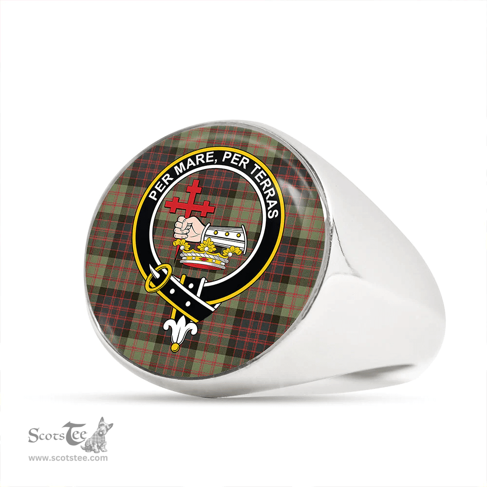 Scottish MacDonald #2 (Donald #2) Weathered Clan Tartan Ring - Crest Classic Scottish Plaid Tartan Plaid