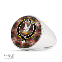 Scottish Lindsay Hunting Weathered Clan Tartan Ring - Crest Classic Scottish Plaid Tartan Plaid