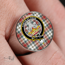 Scottish MacLachlan Dress Weathered Clan Tartan Ring - Crest Classic Scottish Plaid Tartan Plaid