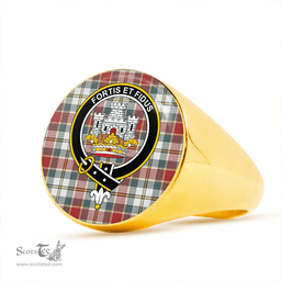 Scottish MacLachlan Dress Weathered Clan Tartan Ring - Crest Classic Scottish Plaid Tartan Plaid