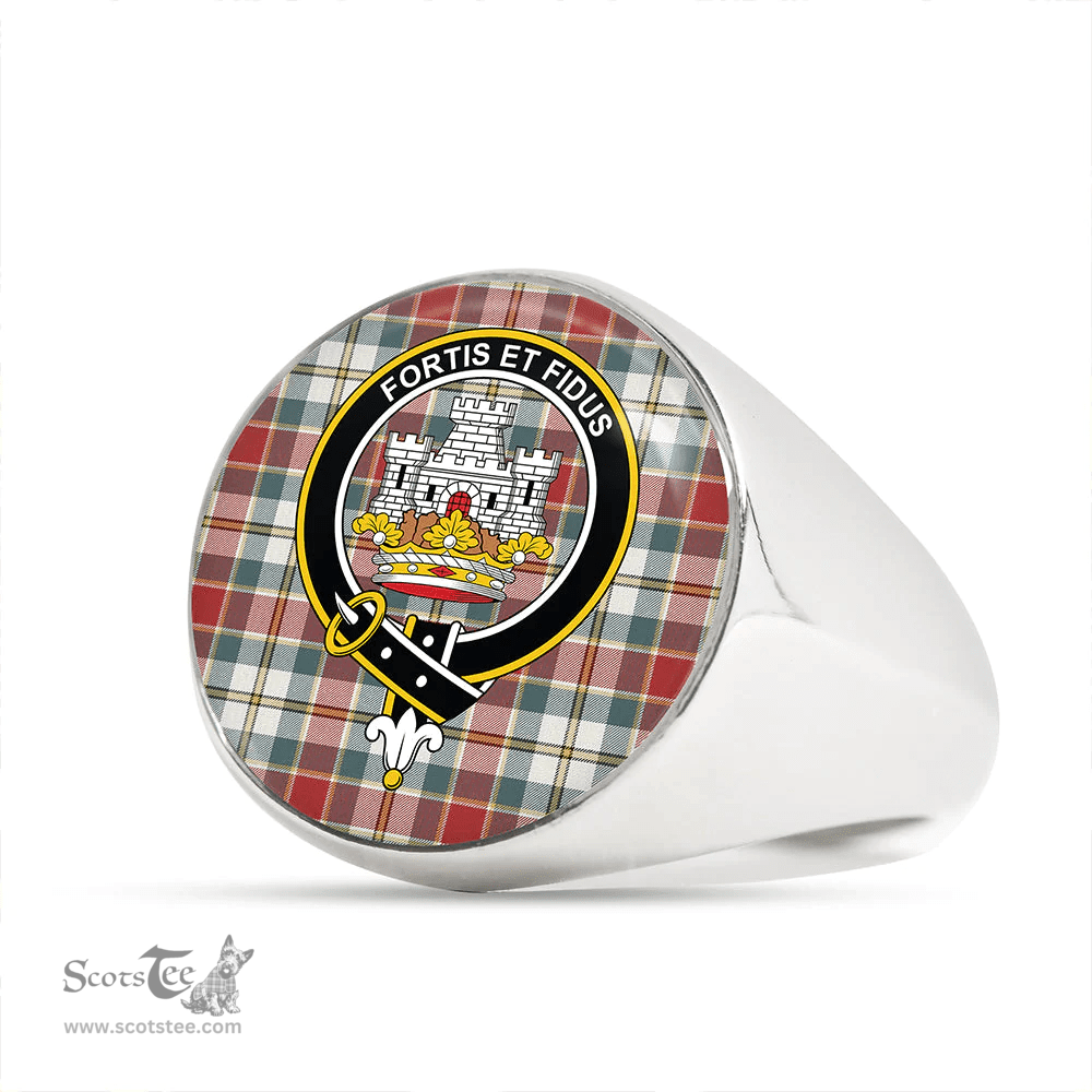 Scottish MacLachlan Dress Weathered Clan Tartan Ring - Crest Classic Scottish Plaid Tartan Plaid