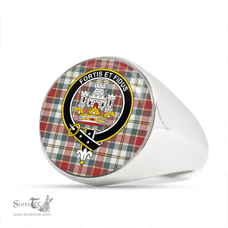 Scottish MacLachlan Dress Weathered Clan Tartan Ring - Crest Classic Scottish Plaid Tartan Plaid