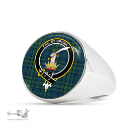 Scottish Matheson Hunting Modern Clan Tartan Ring - Crest Classic Scottish Plaid Tartan Plaid