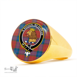 Scottish MacEdward (MacGregor Hastie) Ancient Clan Tartan Ring - Crest Classic Scottish Plaid Tartan Plaid