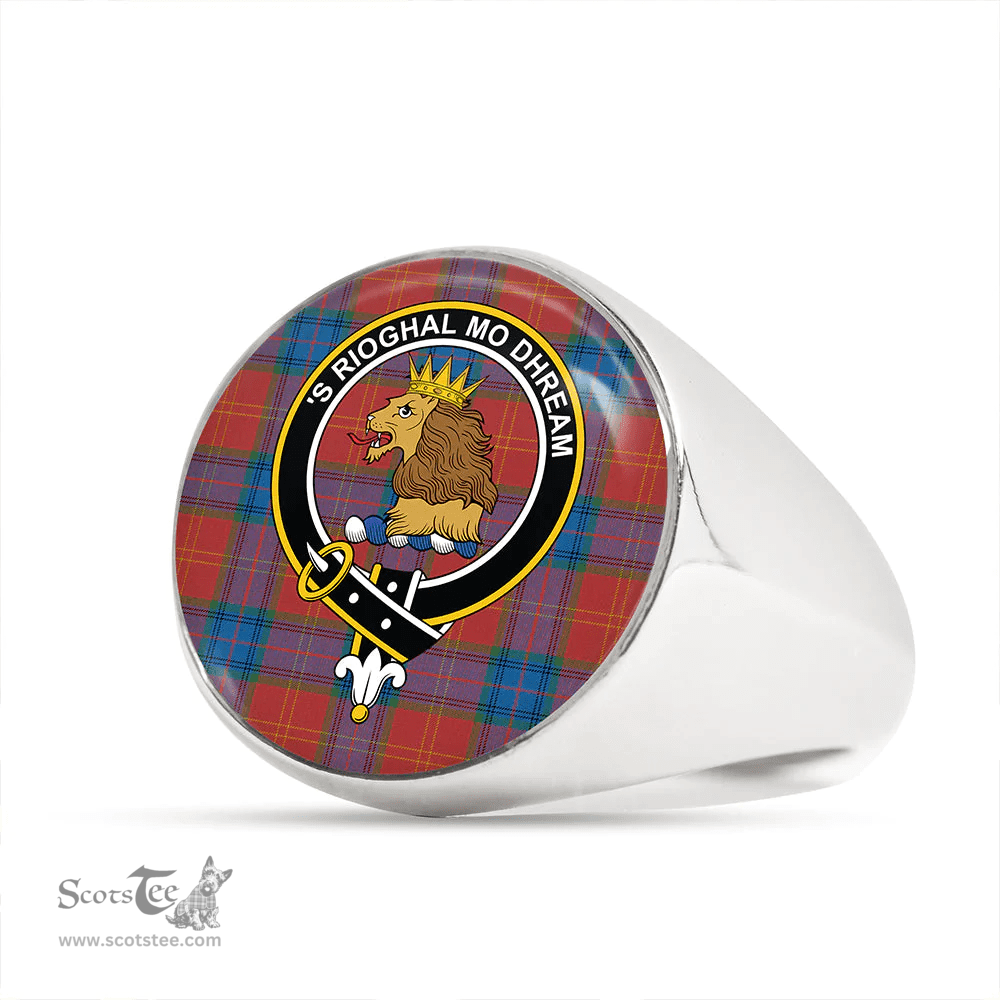 Scottish MacEdward (MacGregor Hastie) Ancient Clan Tartan Ring - Crest Classic Scottish Plaid Tartan Plaid