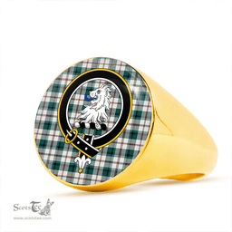 Scottish MacNaughton Dress #2 Modern Clan Tartan Ring - Crest Classic Scottish Plaid Tartan Plaid