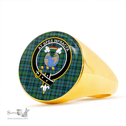 Scottish Hope Vere Ancient Clan Tartan Ring - Crest Classic Scottish Plaid Tartan Plaid